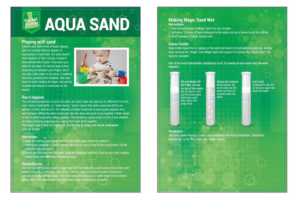 Sand Simple Science Pocket Science Aqua Sand | Fun & Educational Hydrophobic Sand Kit ...