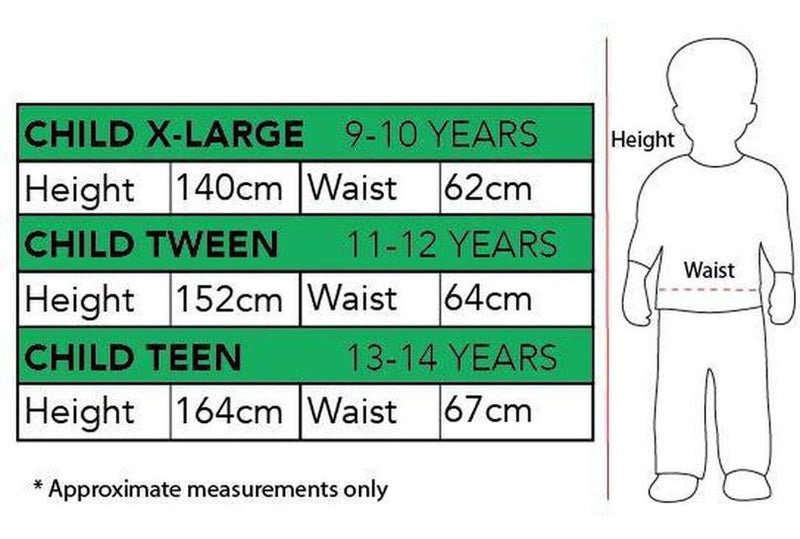 Poe X-Wing Fighter Deluxe Costume Teen Australia Measurements