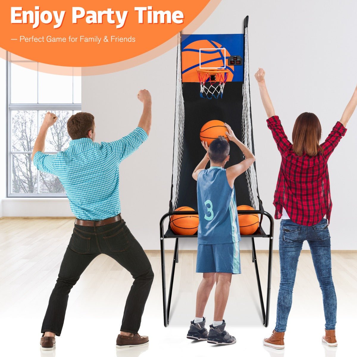 Elevate Indoor Fun with Portable Arcade Basketball Game and Electronic Scorer