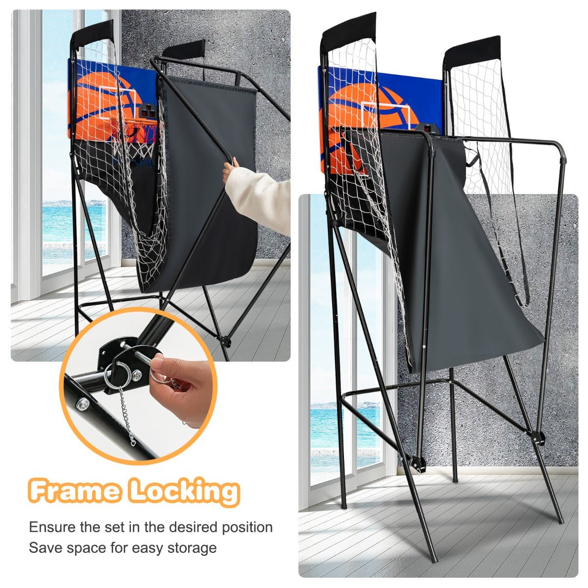 Shoot Hoops at Home: Portable Arcade Basketball Game with Electronic Scorer