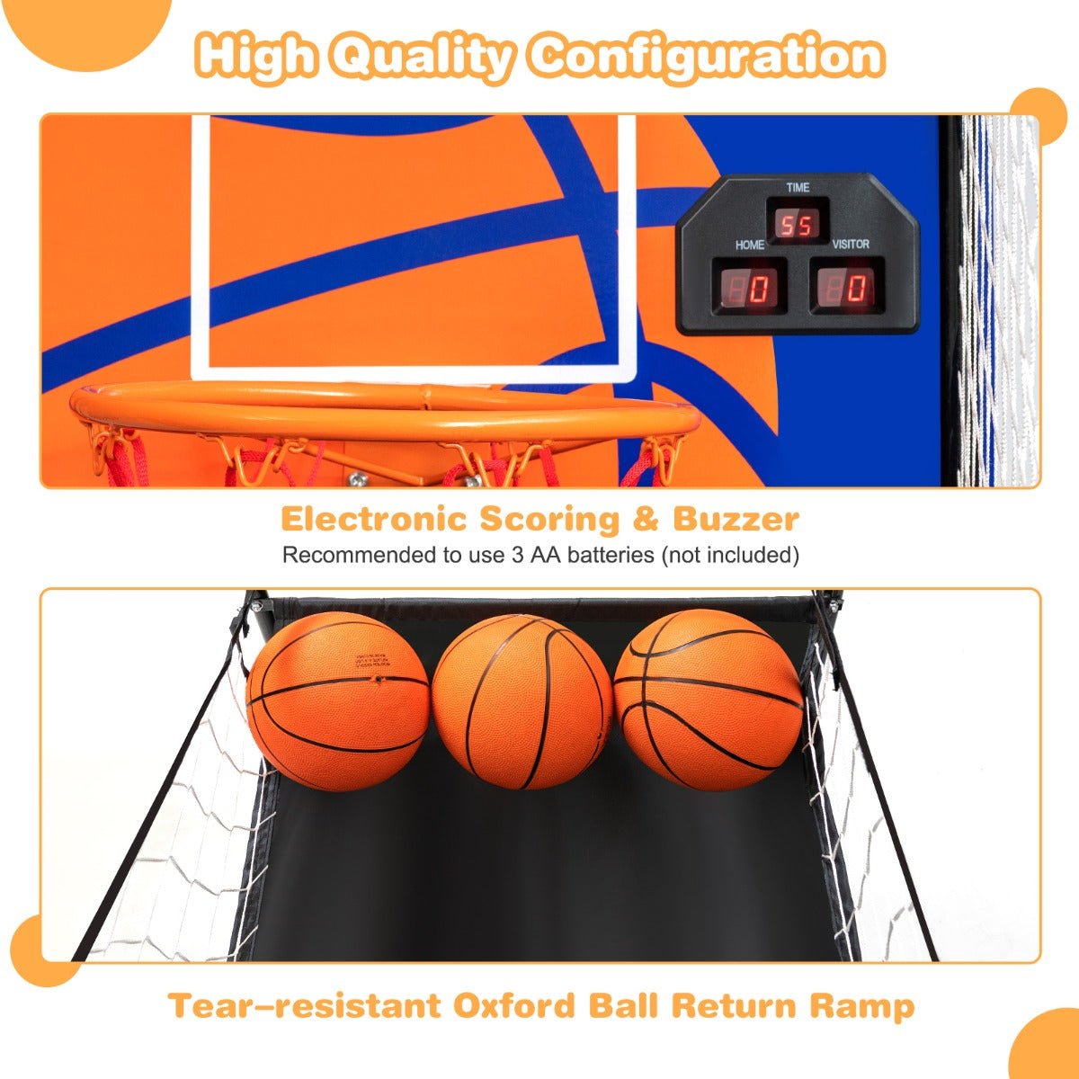 Portable Fun: Arcade Basketball Game with Electronic Scorer for All