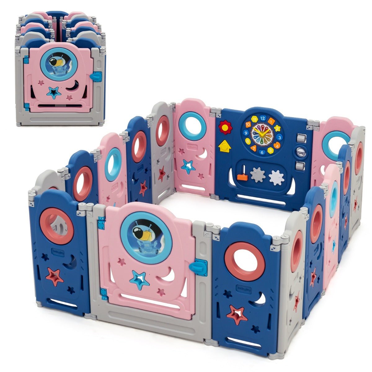 Secure Baby Playpen with Door Lock for Living Room