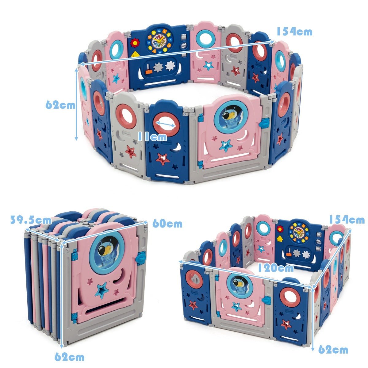 Portable Play Fence for Babies with Living Room Door Lock