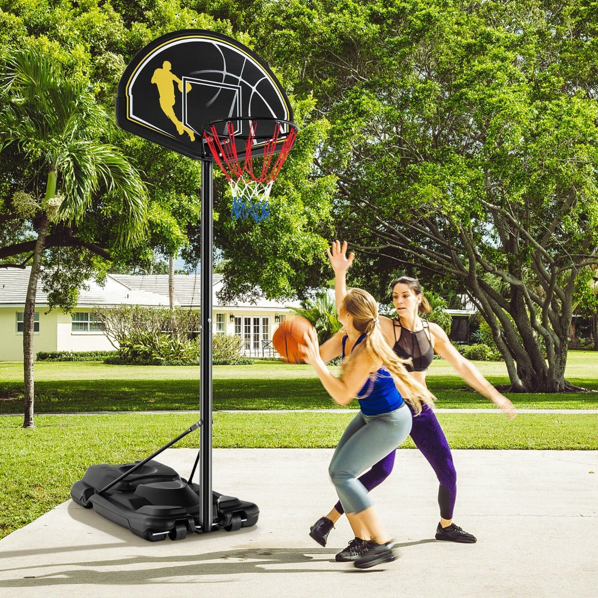 Kids Playtime Companion: Portable Basketball Hoop with Wheels & Fillable Base