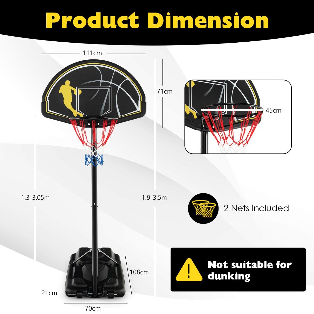 Basketball Fun on the Go: Kids Portable Hoop with Wheels & Fillable Base