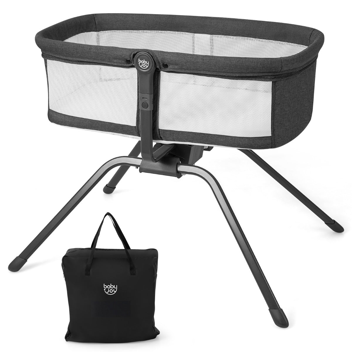 Portable Baby Crib with Mattress - Foldable Design and Carry Bag