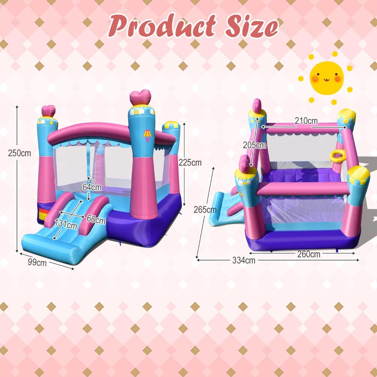 Royal Adventure: Inflatable Castle with Slide, Trampoline & Hoop