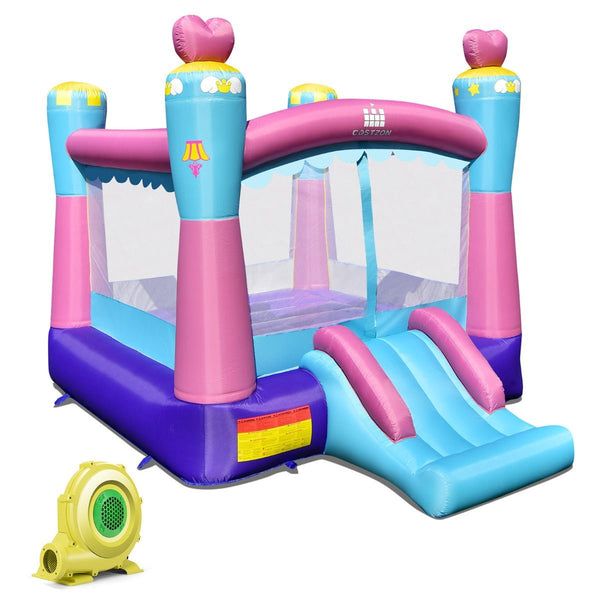 Get Bouncing: Princess Inflatable Castle with Slide, Trampoline & Hoop