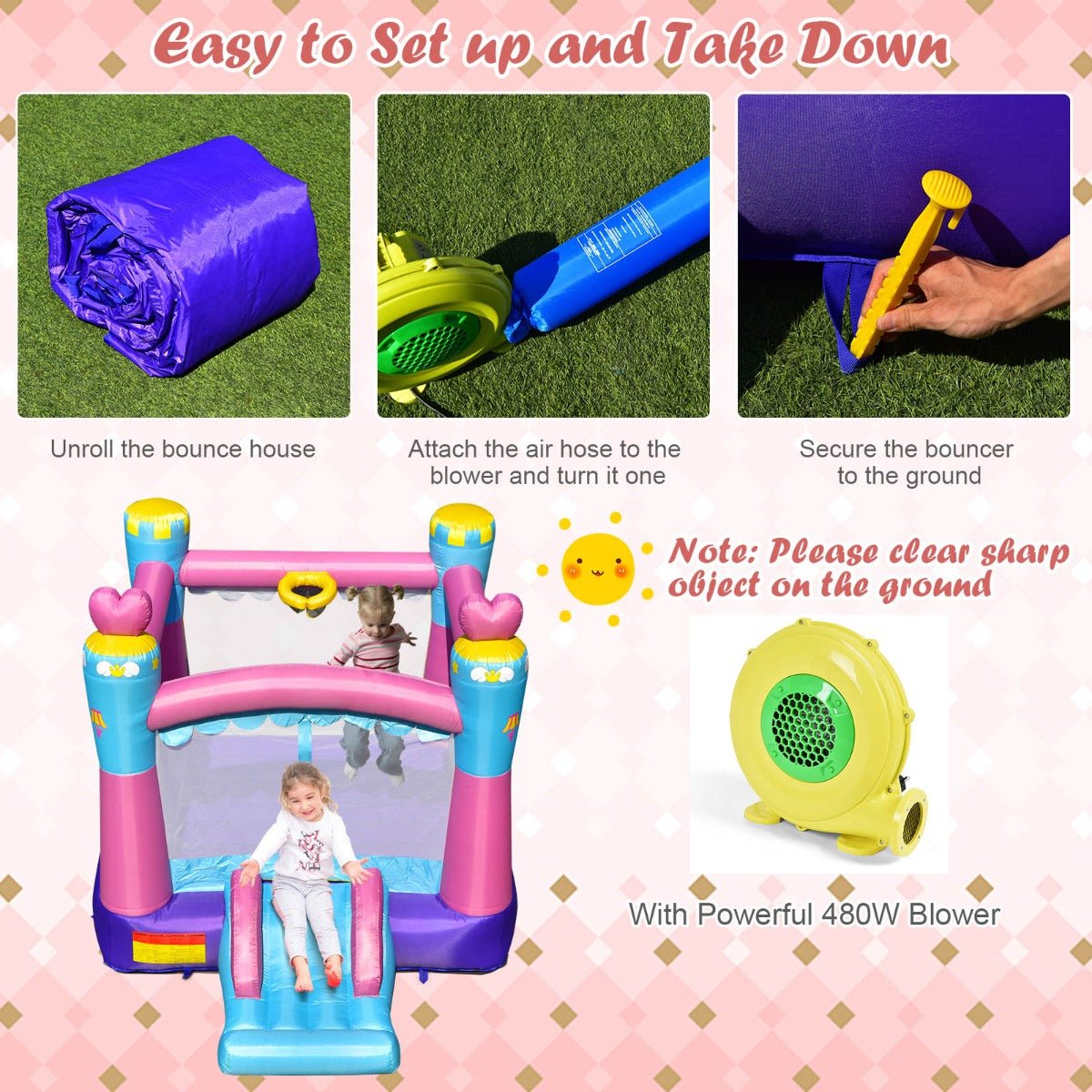 Boundless Laughter: Inflatable Castle with Slide, Trampoline & Hoop
