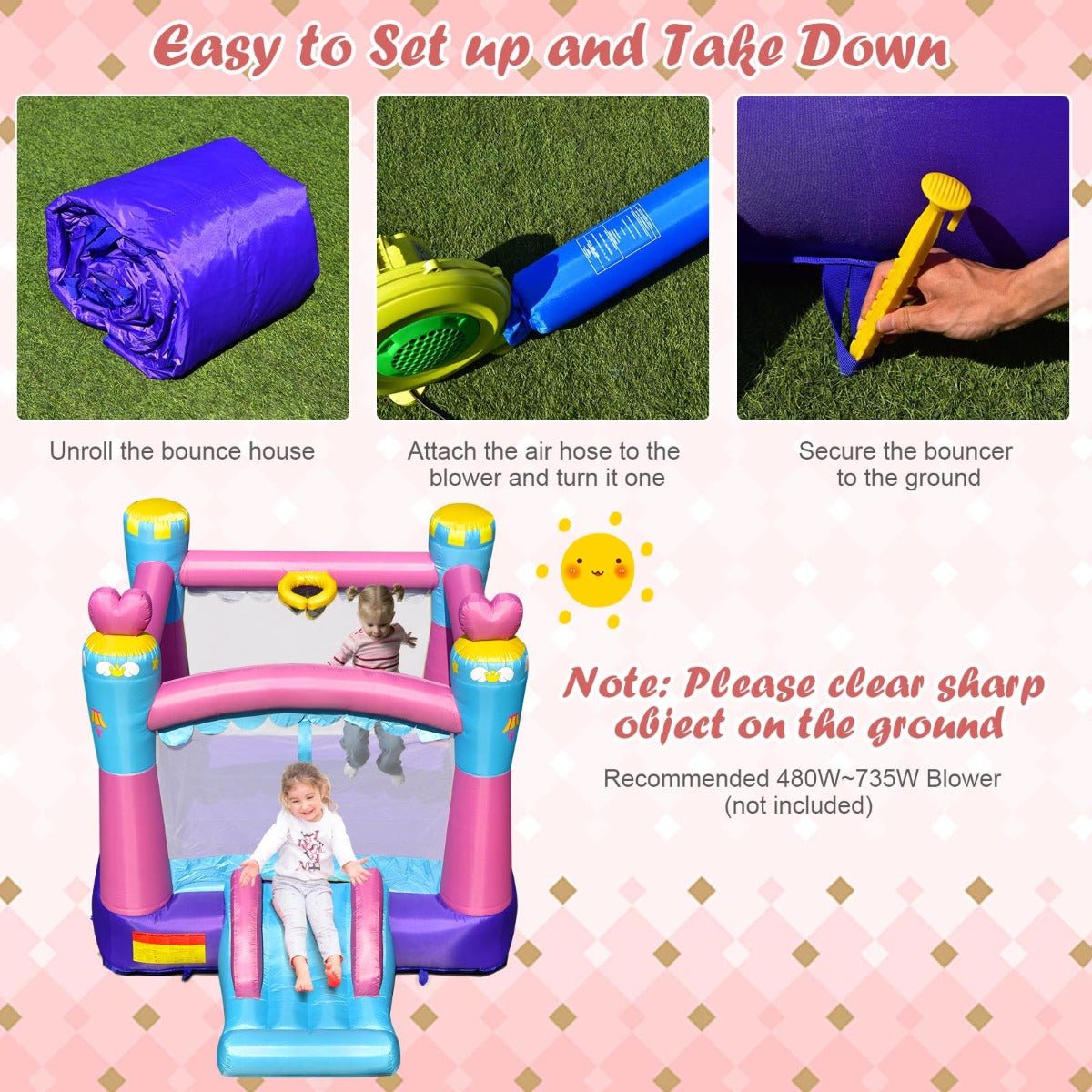 Kids Princess Castle Bouncer - Magical Jumping and Playtime