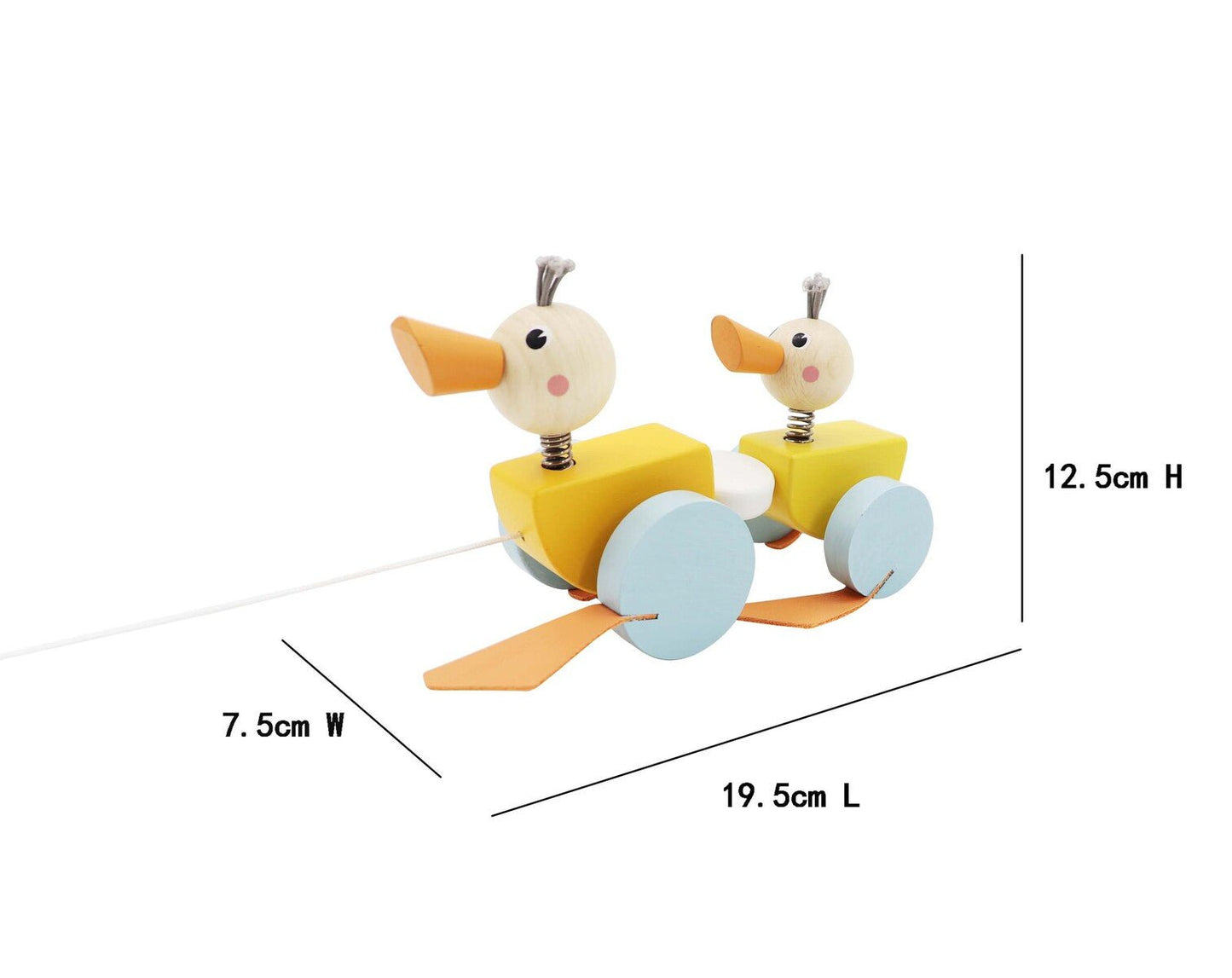 Colorful pull along ducks toy for toddlers, enhancing motor skills and imagination at home.