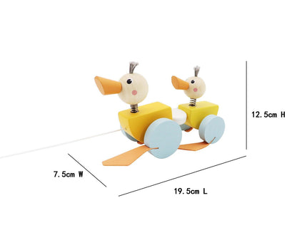 Colorful pull along ducks toy for toddlers, enhancing motor skills and imagination at home.