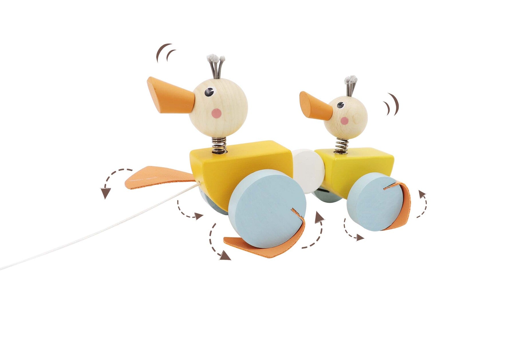 Colorful Pull Along Ducks toy for toddlers, promoting development and endless playtime fun.