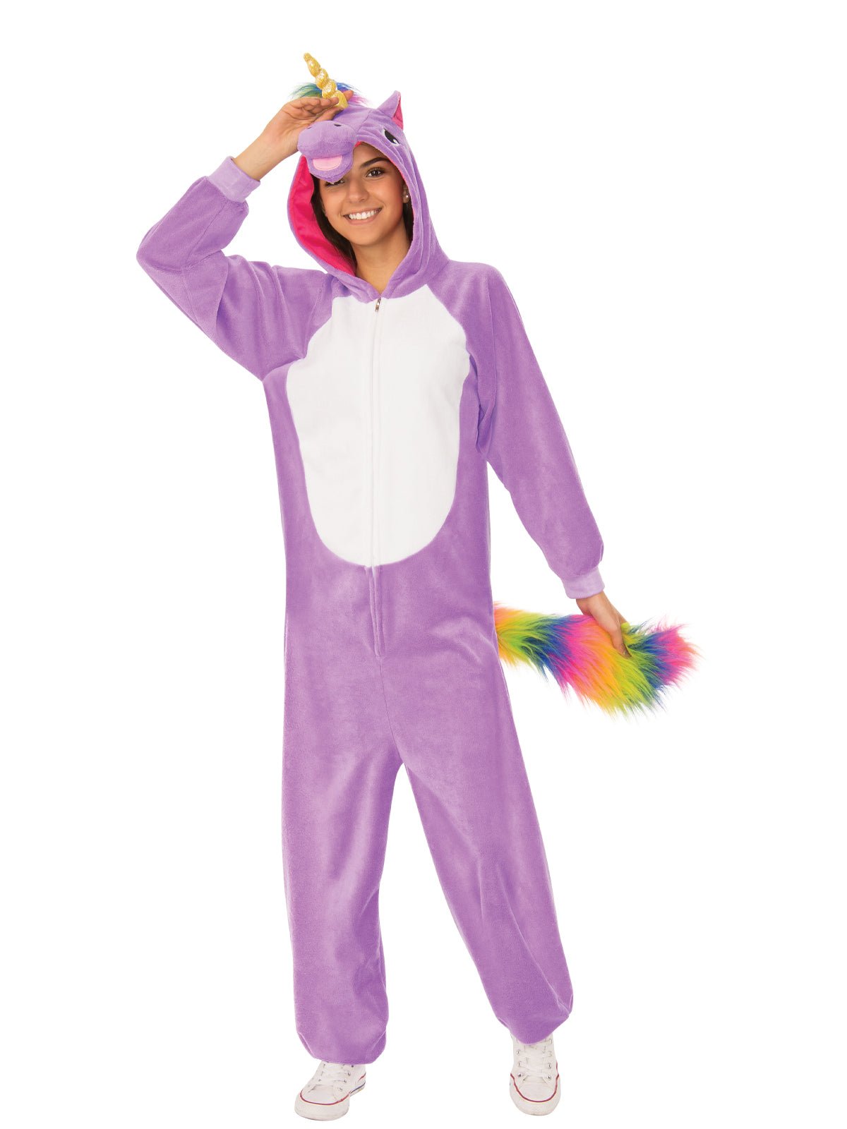 Purple Unicorn Hooded Costume Adult