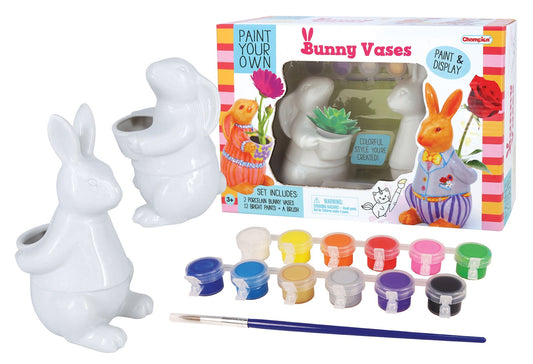 Pyo Bunny Vases Craft Kit for kids home decor activities with cute bunny designs.