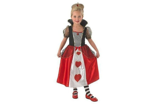 Kids Queen of Hearts Costume from Alice in Wonderland - Perfect for dress-up play at home.