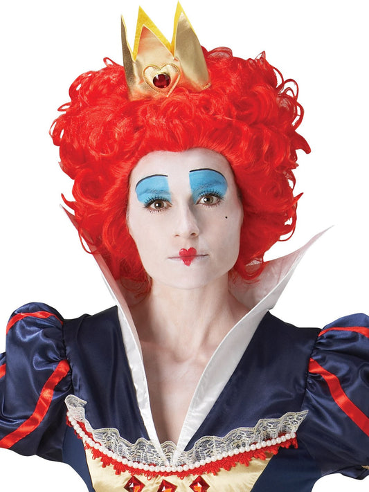 Alt text | Disney Queen of Hearts costume for adults, includes wig, perfect for themed parties.