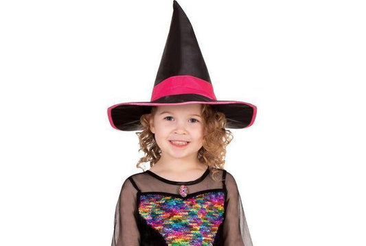 Color-changing Rainbow Magic Witch Costume for girls, perfect for imaginative play at home.