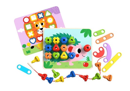 Colorful Rainbow Stacking Pegs for interactive learning and motor skills development in kids.