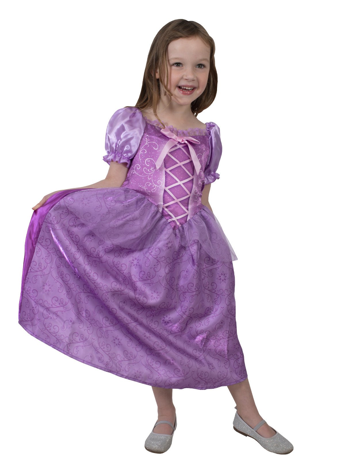 front view Kids Rapunzel Filigree Adventure Dress