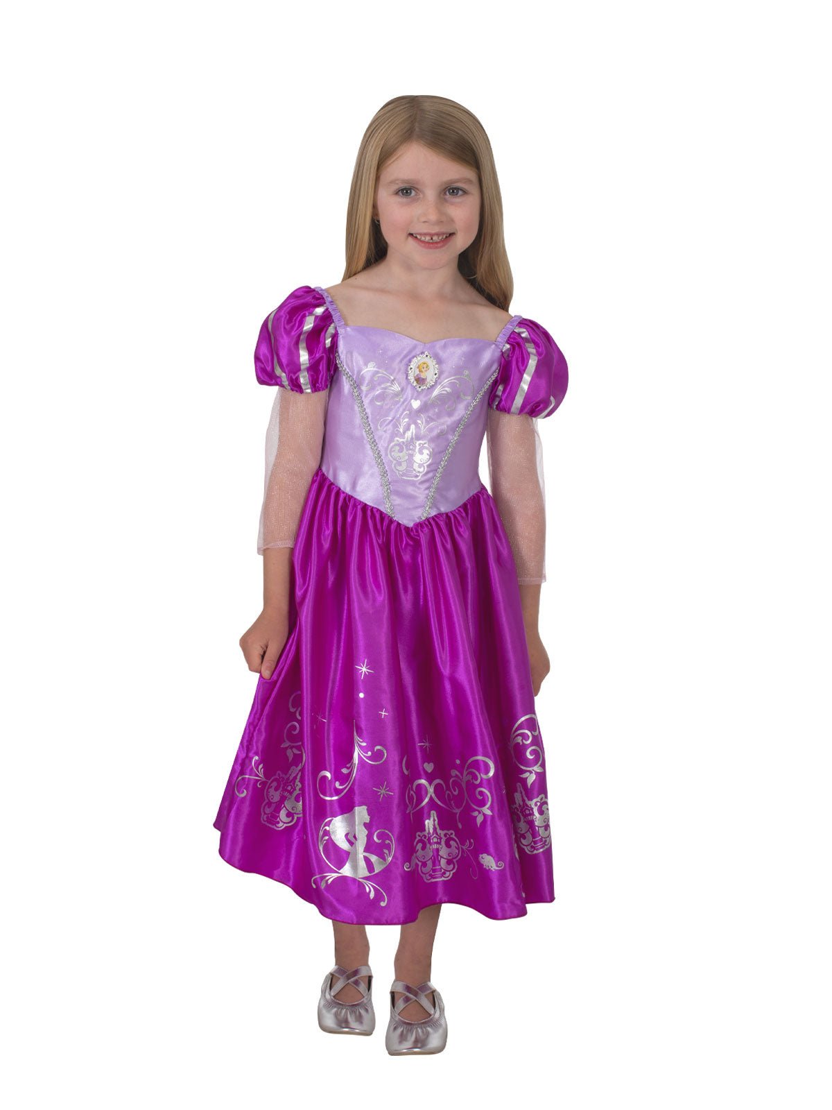 Front View dress - Kids Rapunzel Deluxe Winter Cloak Costume