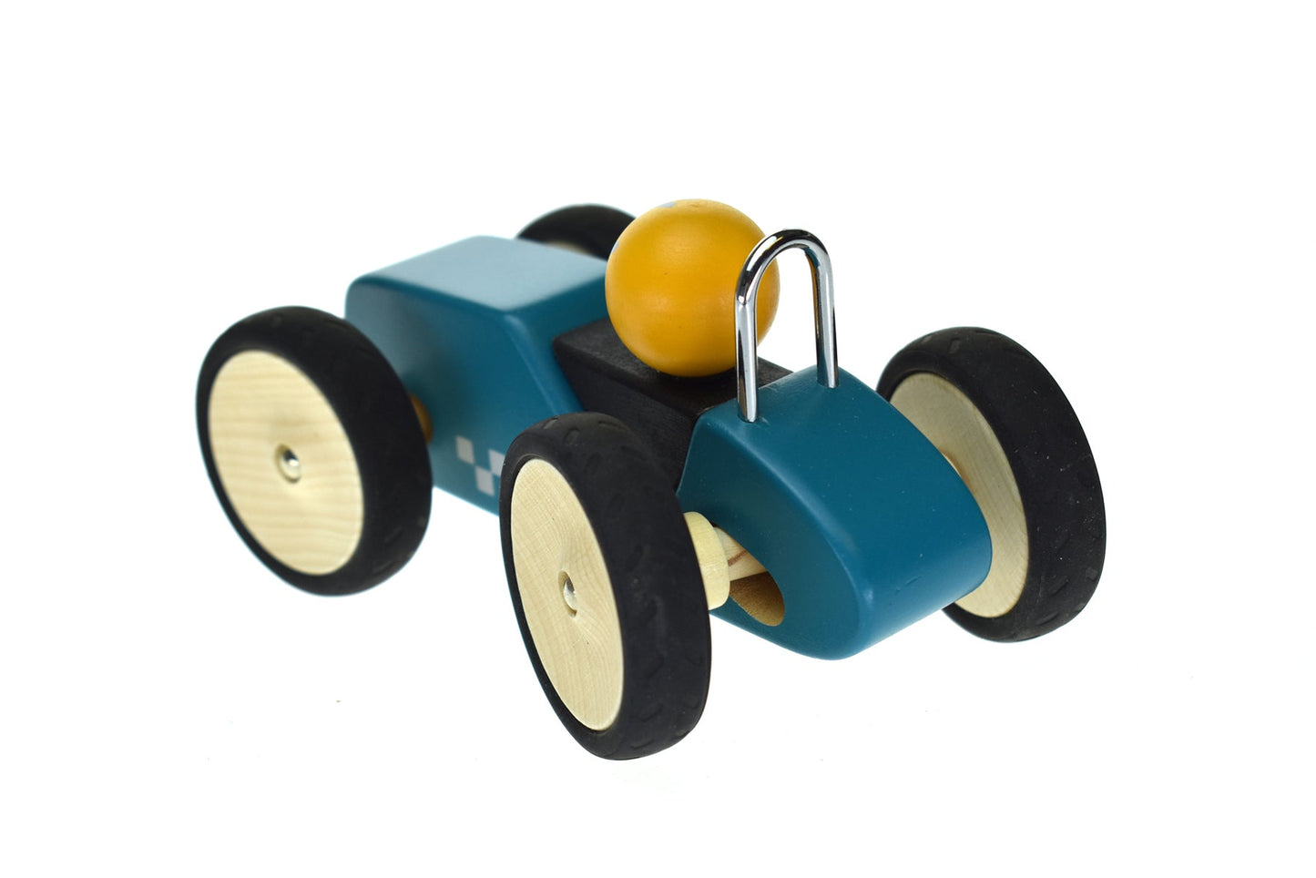 Green retro large racing car toy, perfect for childrens playroom decoration and imaginative play.