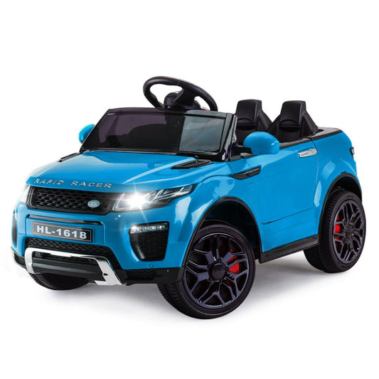 Blue 12V ride-on car with remote control for kids | electric, battery-powered, perfect for home play.