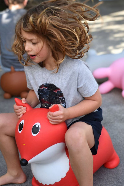 Flame the Fox bouncy rider - fun, durable, and interactive playmate for kids at home.