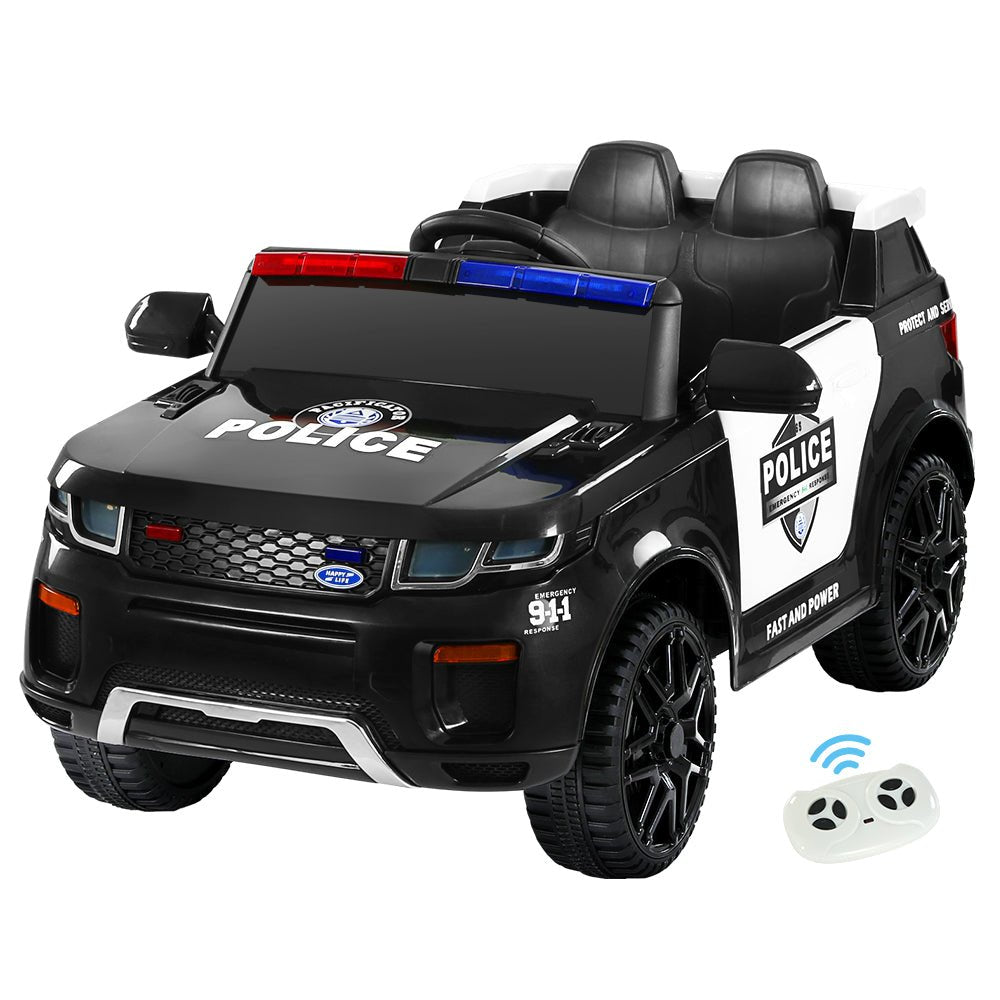 Rigo Kids Electric Patrol Police Ride-On Car 12V Black