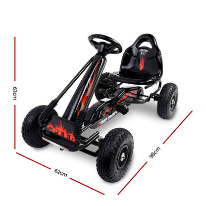 Ride on Toy Rigo Kids Pedal Go Kart Black Measurements