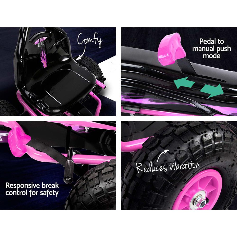 Shop Outdoor Toys Rigo Pedal Go Kart for Kids Pink Australia