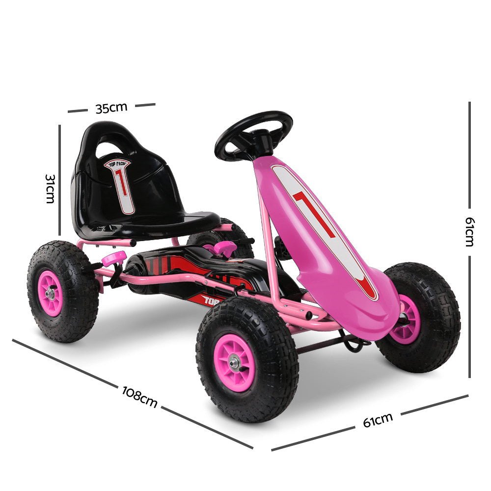 Pink RIGO Kids Pedal Go Kart | Ideal fun and exercise ride-on toy for active kids.