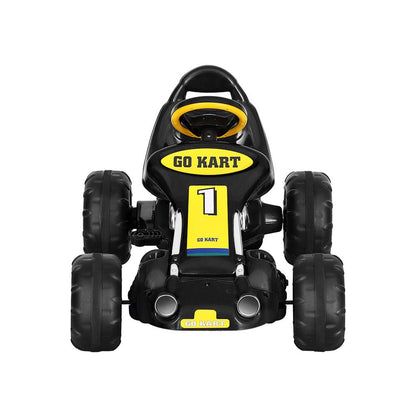 Rigo Kids Pedal Go Kart in Black, Plastic Tyre, ideal for racing fun at home