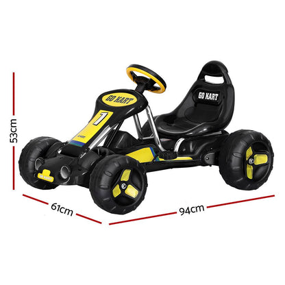 Rigo Kids Pedal Go Kart featuring sleek racing design for thrilling home play.