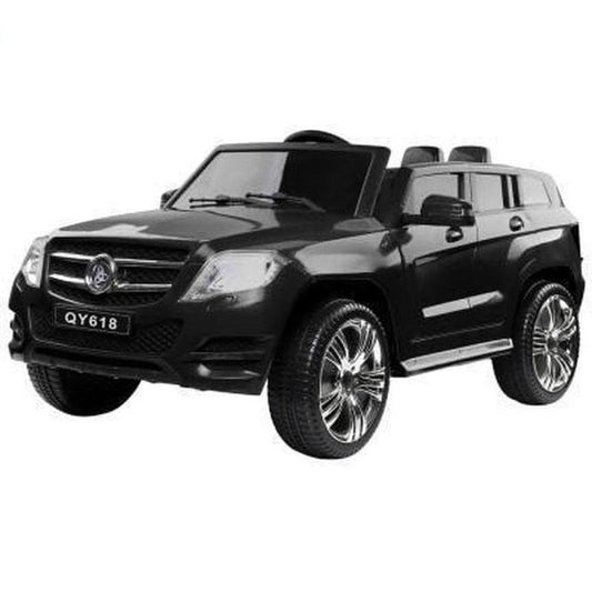 Black Rigo Kids Ride On Car for indoor/outdoor fun, featuring realistic design and safety.