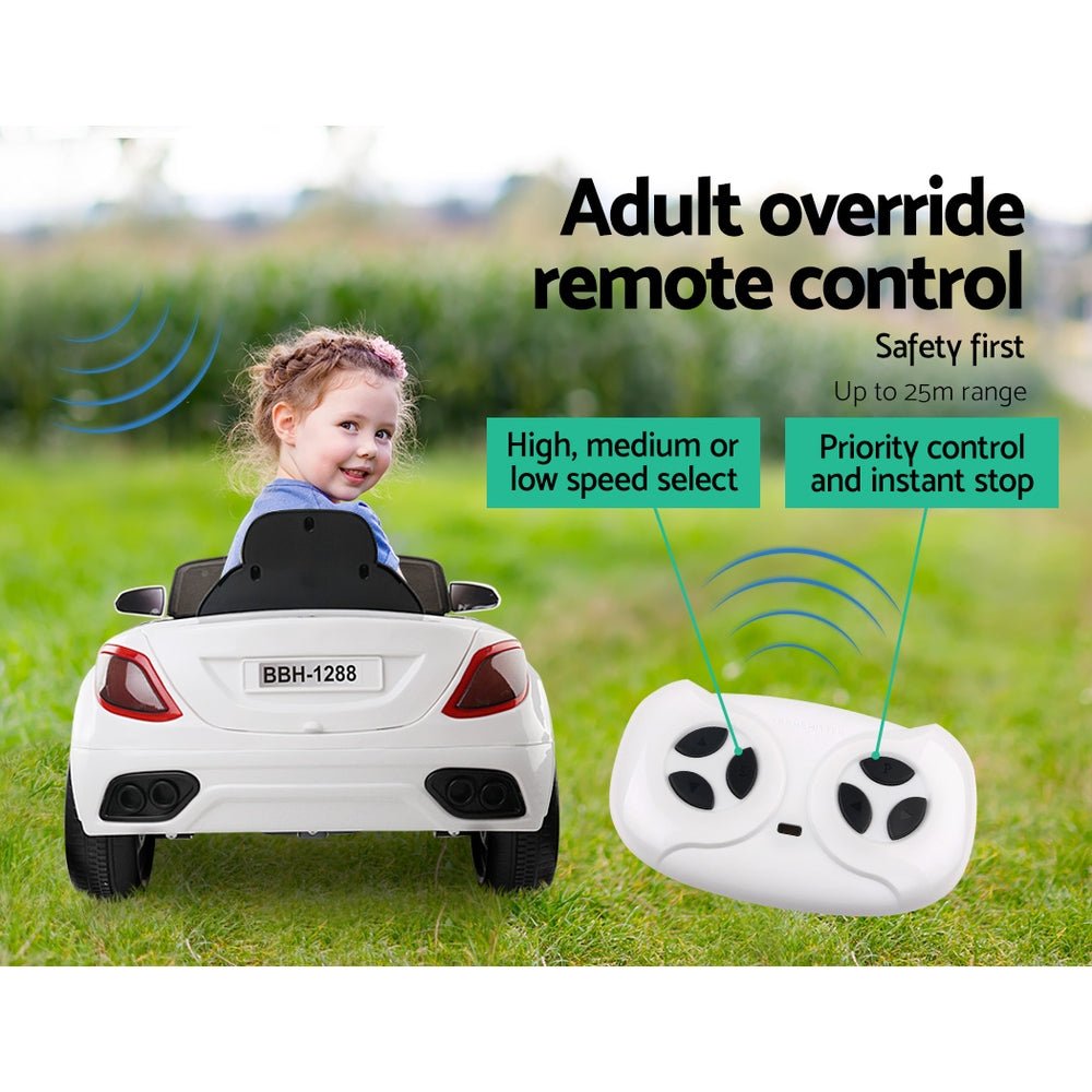 Rigo Kids Ride On Car Electric Toys 12V Remote Control White MP3 LED