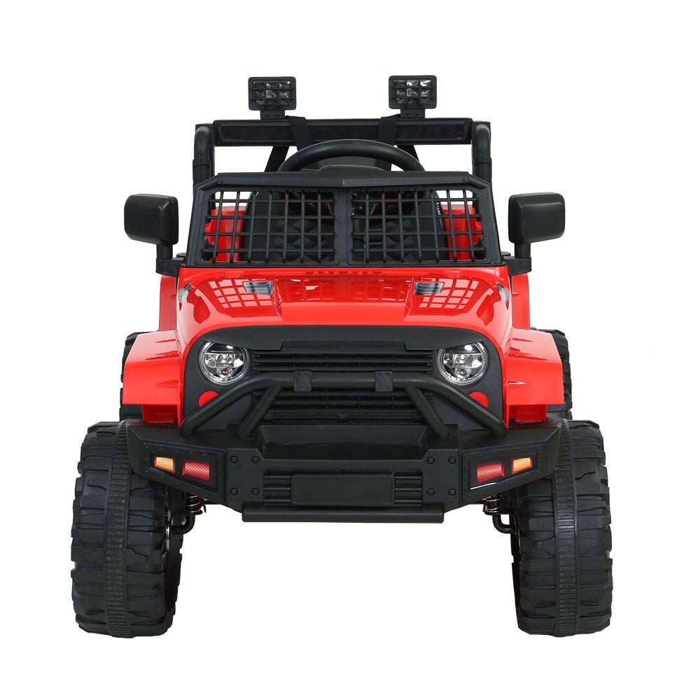 Red 12V Ride on Car Jeep Toy for Kids - Fun, battery-powered vehicle for home play.