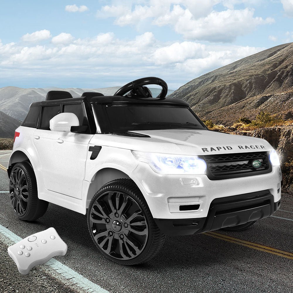 Rigo Kids Ride On Car Range Rover 12V White - Suitable for indoor/outdoor play.