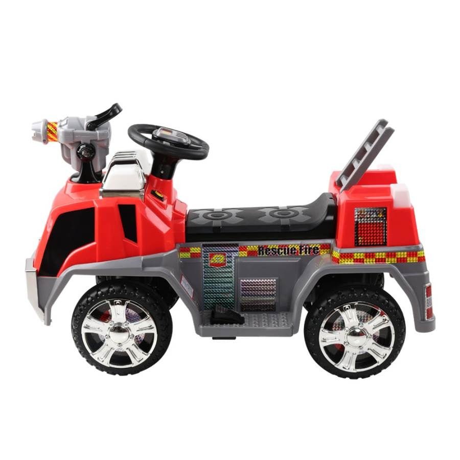 Rigo Kids Ride On Fire Truck | Red and Grey toy with lights for imaginative play.