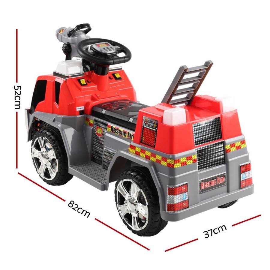 Red and grey Rigo Kids Ride On Fire Truck, perfect for imaginative play at home.