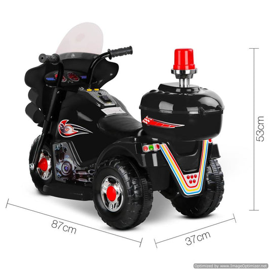 Black Rigo Kids Ride On Motorbike for fun indoor play, small childrens home entertainment.