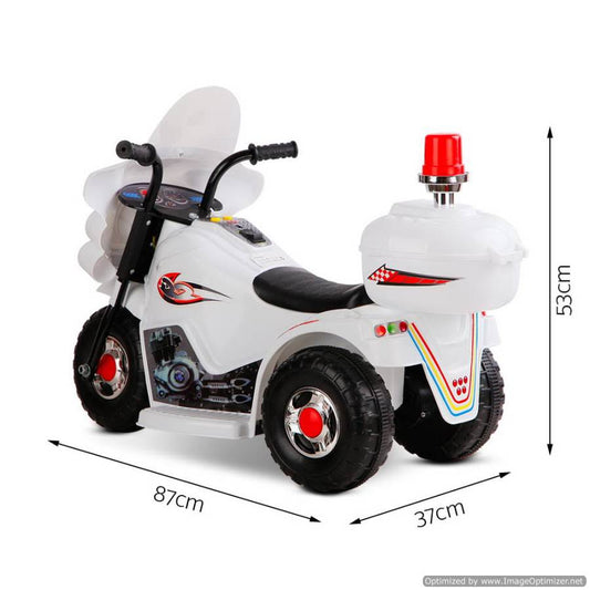 Rigo Kids Ride On Motorbike White | Battery-powered toy motorcycle for childrens home play.