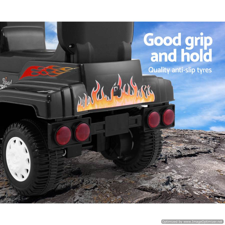 Rigo Kids Ride on Truck Black for outdoor play, realistic design, fun drive experience.