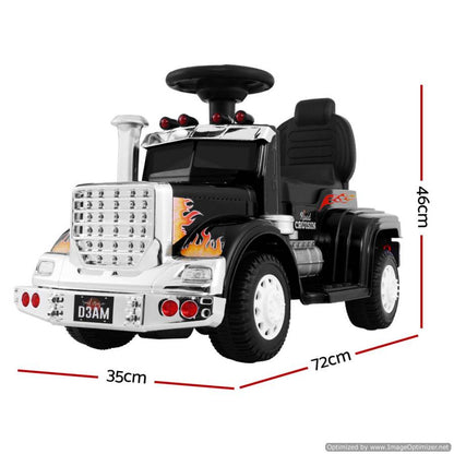 Black Rigo Kids Ride on Truck | Battery-operated toy truck for fun indoor play.