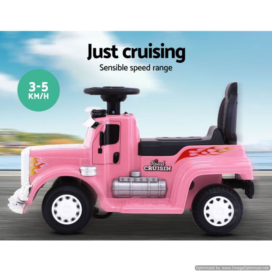 Pink Rigo Kids Ride on Truck - Fun, battery-powered toy for toddlers indoor playtime.