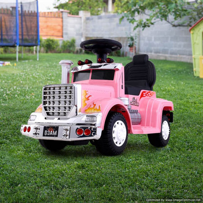 Rigo Kids Ride on Truck in Pink | Electric toy truck for indoor/outdoor play.