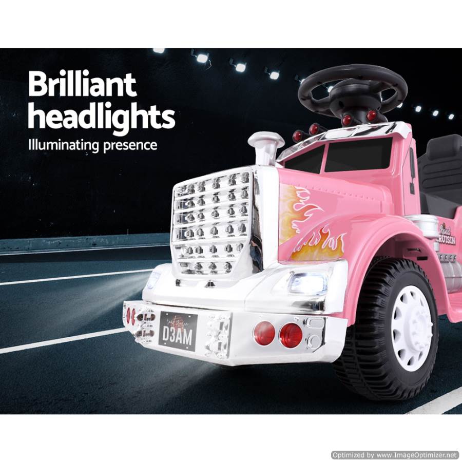 Rigo Kids Ride on Truck in Pink, perfect for indoor play and imaginative fun.