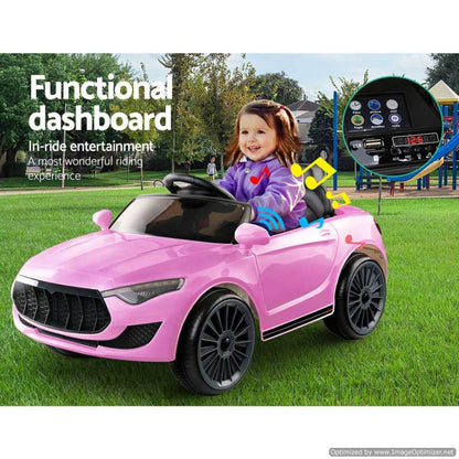 Pink 12v Rigo Maserati Kids Ride On Car Fun and stylish play vehicle for kids.