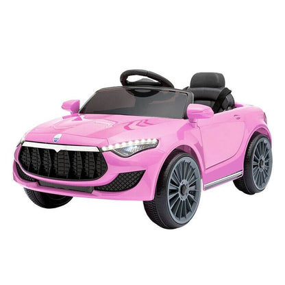 12v pink Rigo Maserati kids ride-on car, inspired design, perfect for imaginative play at home.