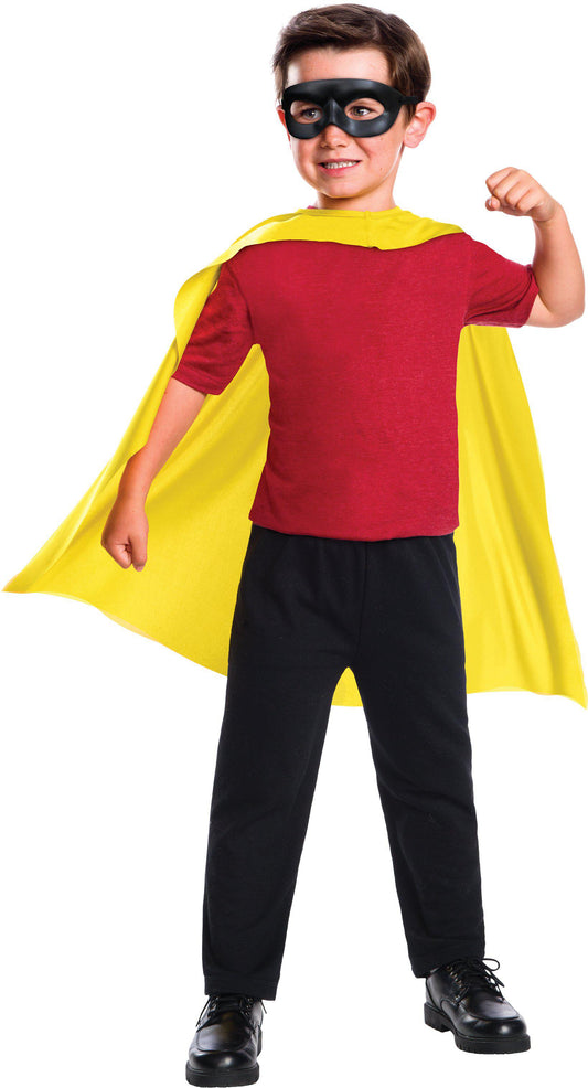 Robin cape and mask set for kids - Official DC Comics costume for imaginative play.